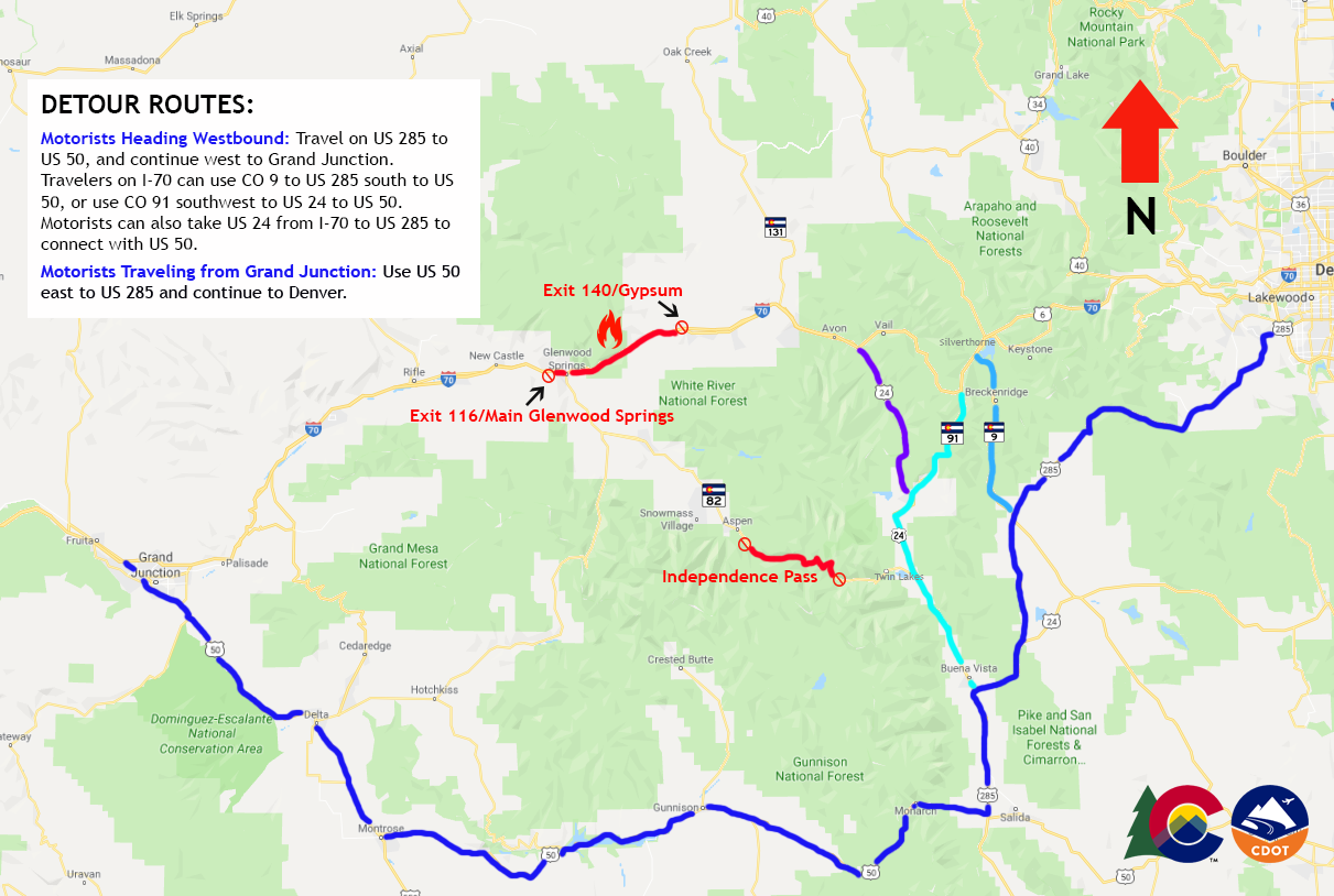 Glenwood Canyon closure update How to get from Denver to Glenwood Springs