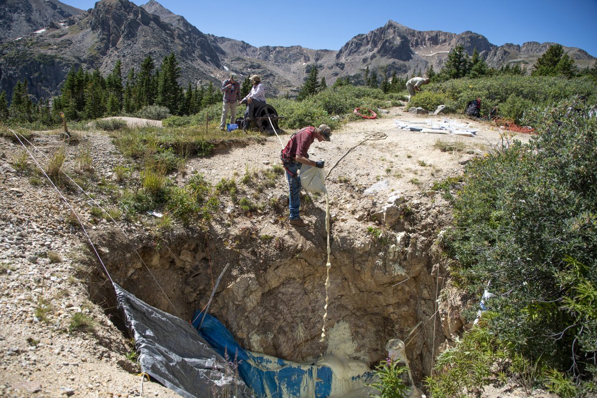 Expanding foam seals dangerous Fourth of July mine entrance