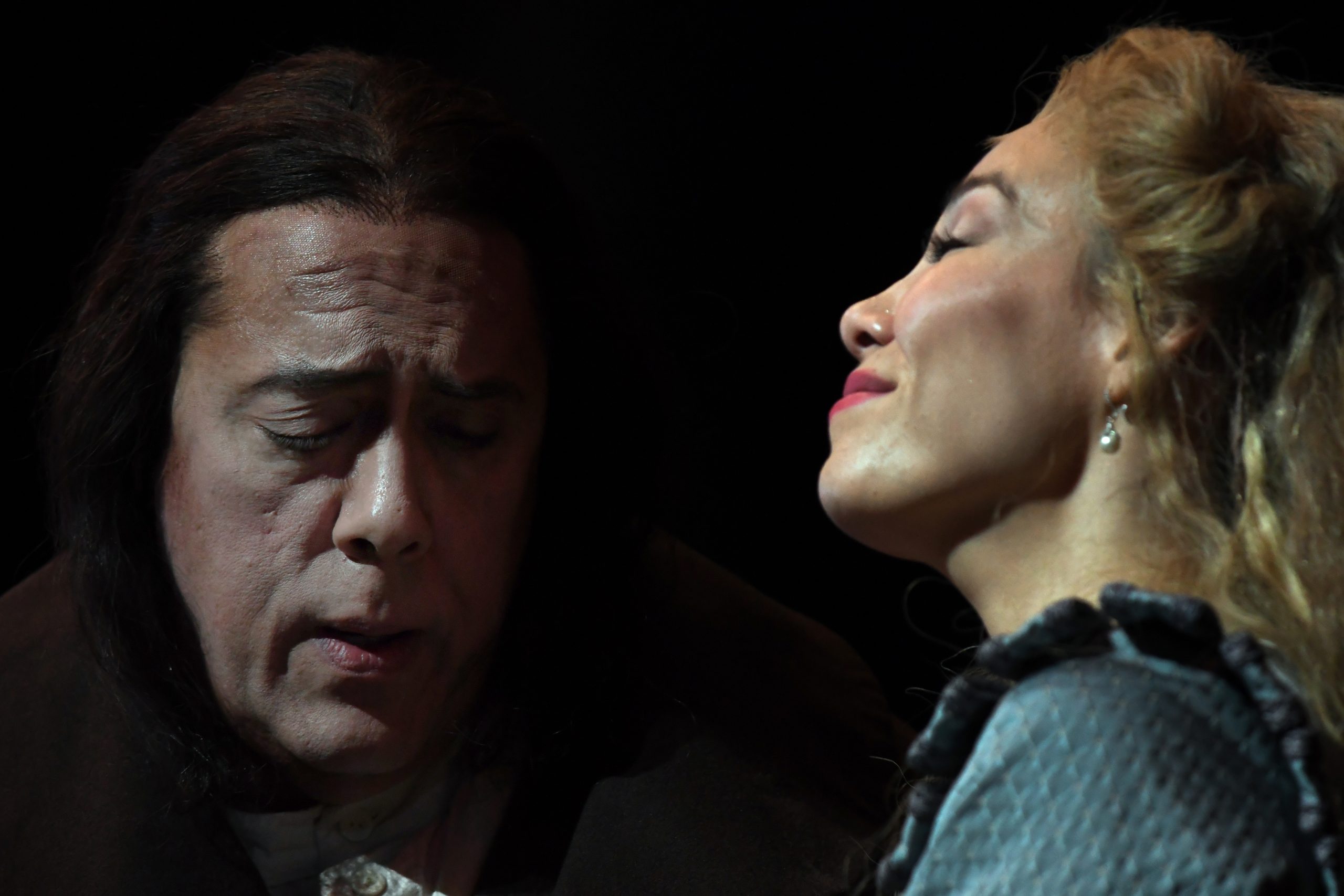 A close up of two actors faces